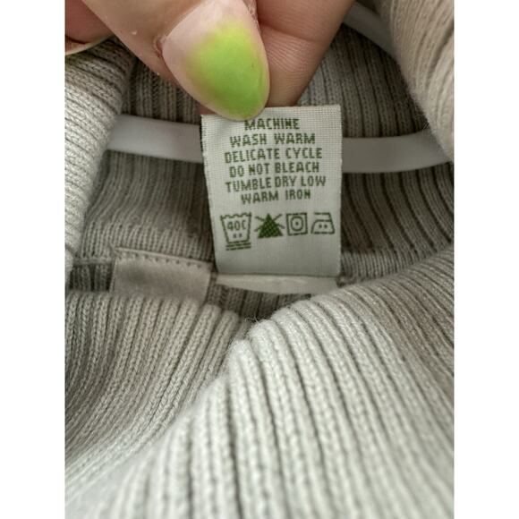 Orvis Womens Sweater Size Medium Gray Ribbed Knit Turtleneck Long Sleeve - Picture 5 of 11
